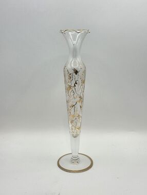 Vintage Gold Overlay 10 Inch Bud Vase